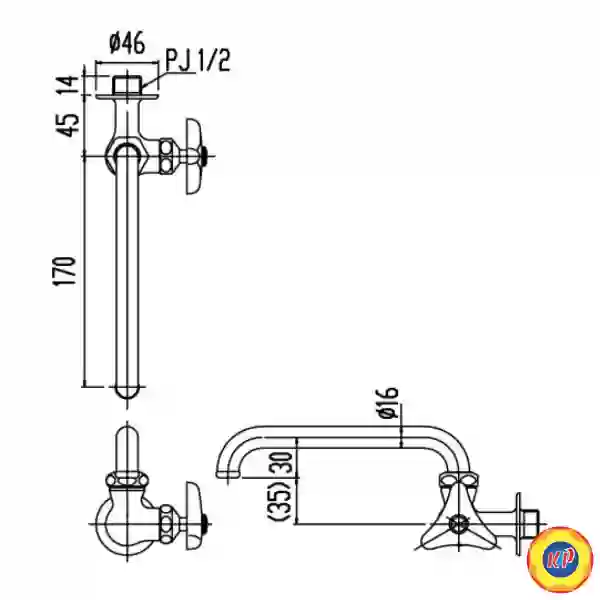 Vòi Rửa Nước Lạnh Inax LF-16-13 (LF1613) Gắn Tường