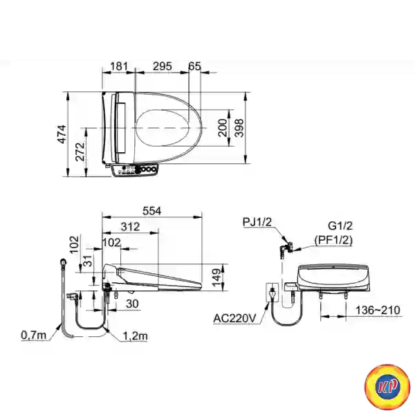 Nắp Điện Tử INAX CW-KB22AVN (CWKB22AVN) Shower Toilet