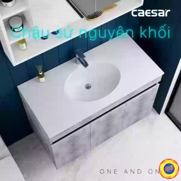 Bộ Tủ Lavabo Caesar Treo Tường LF5028/EH05028ASV Màu Xám