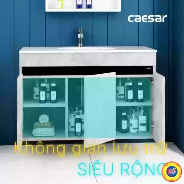 Bộ Tủ Lavabo Caesar Treo Tường LF5028/EH05028ASV Màu Xám