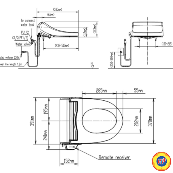Bồn Cầu Nắp Điện Tử American Standard VF-1858PR