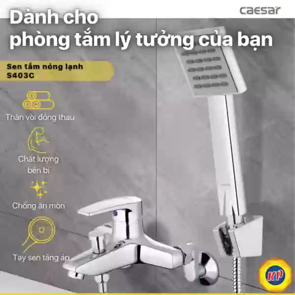 Vòi Sen Nóng Lạnh CAESAR S403C Tay 1 Chế Độ