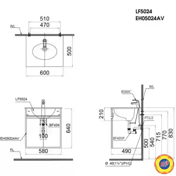 Bộ Tủ Lavabo Caesar LF5024/EH05024AV