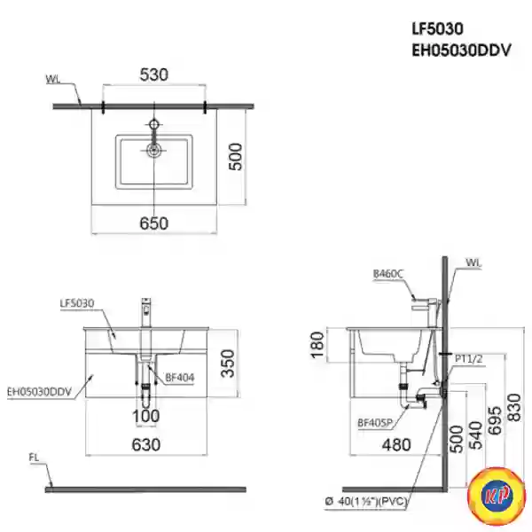 Bộ Tủ Lavabo Caesar Treo Tường LF5030/EH05030DDV