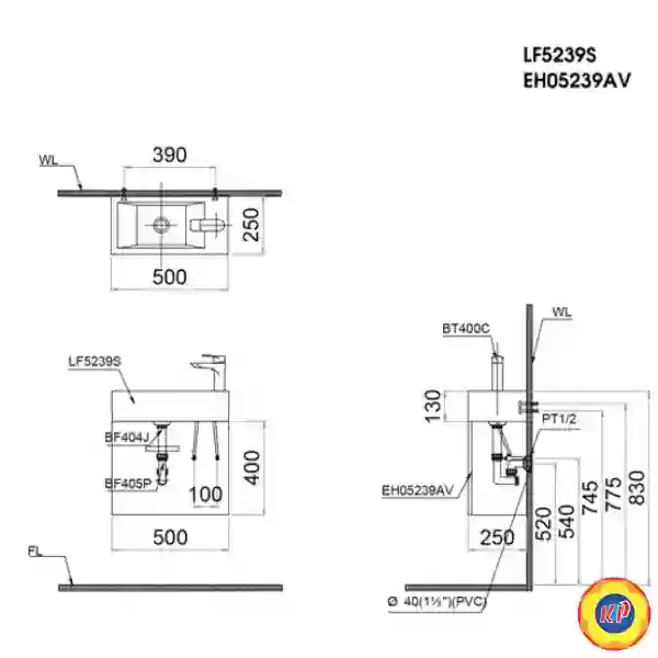 Bộ Tủ Chậu Lavabo Caesar LF5239S/EH05239AV