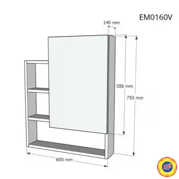 Tủ Gương Treo Phòng Tắm CAESAR EM0160V Màu Trắng