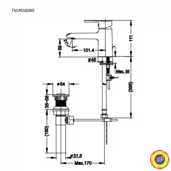 Vòi Lavabo TOTO TVLM102NSR Nóng Lạnh