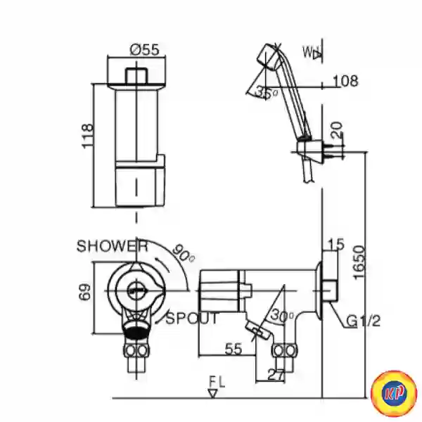 Vòi Sen Tắm Tay Nhựa INAX BFV-10 (BFV10)