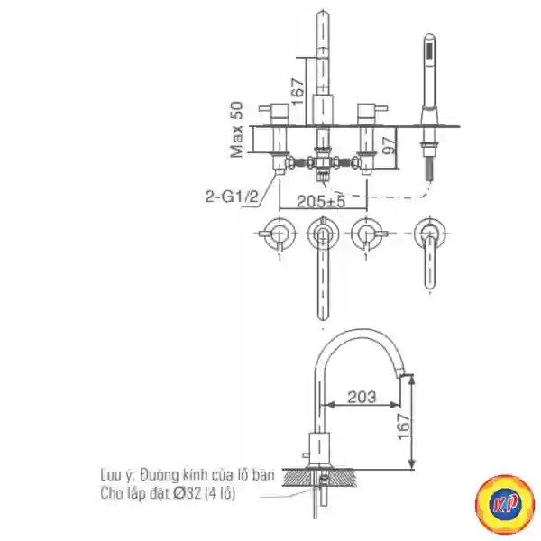 Vòi Sen Tắm Xả Bồn Inax BFV-7000B (BFV7000B) Nóng Lạnh