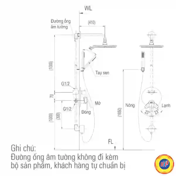 Sen Tắm Âm Tường Inax BFV-71SEW (BFV71SEW) Nóng Lạnh