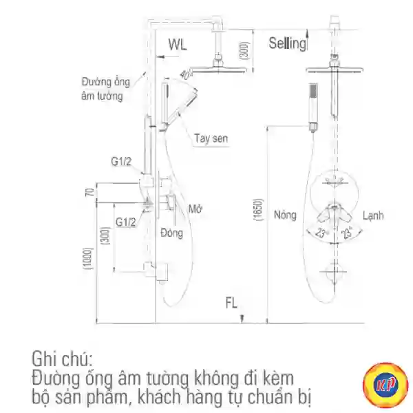 Vòi Sen Tắm Âm Tường Inax BFV-71SEC (BFV71SEC) Nóng Lạnh