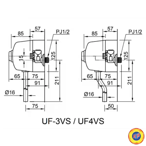 Van Xả Nhấn Bồn Tiểu Inax UF-3VS (Ống Thẳng)