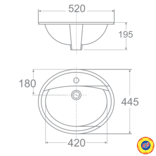 Chậu Lavabo American Standard VF-0476 Aqualyn Dương Vành