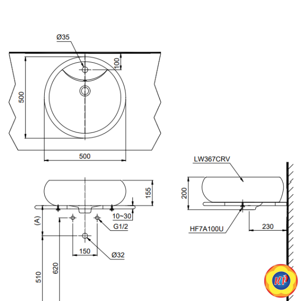 Chậu Lavabo TOTO LT367CR#XW Đặt Bàn