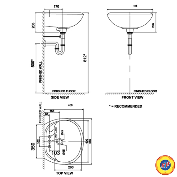 Chậu Lavabo Treo Tường American Standard VF-0940 Gala
