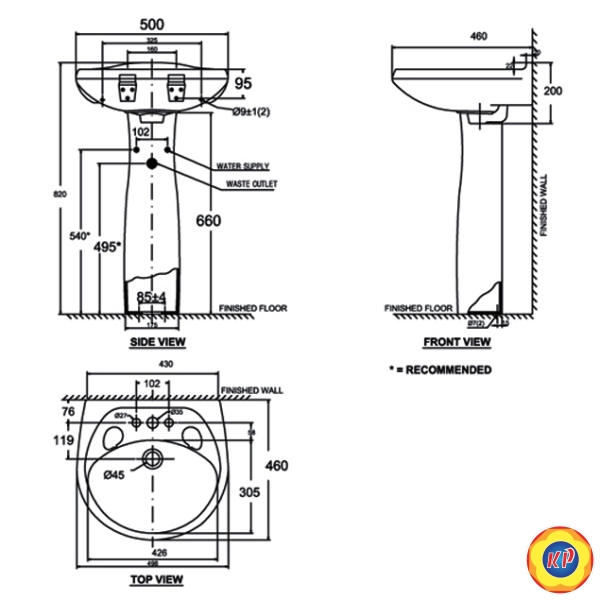 Chậu Lavabo Treo Tường American Standard VF-0969/VF-0901