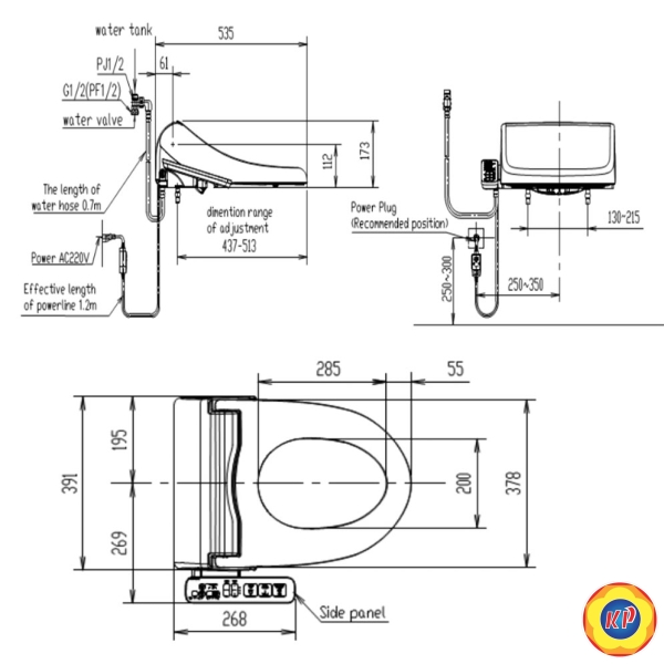 Bồn Cầu Nắp Điện Tử  American Standard VF-1808TPL