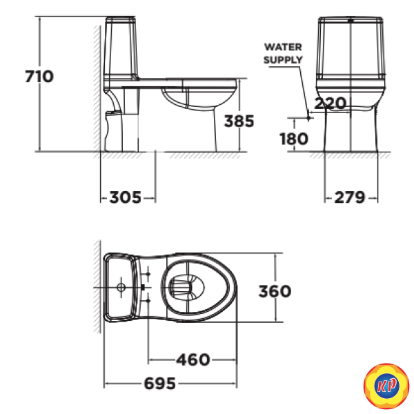 Bồn Cầu 1 Khối American Standard VF-1863SW Nắp Rửa Cơ