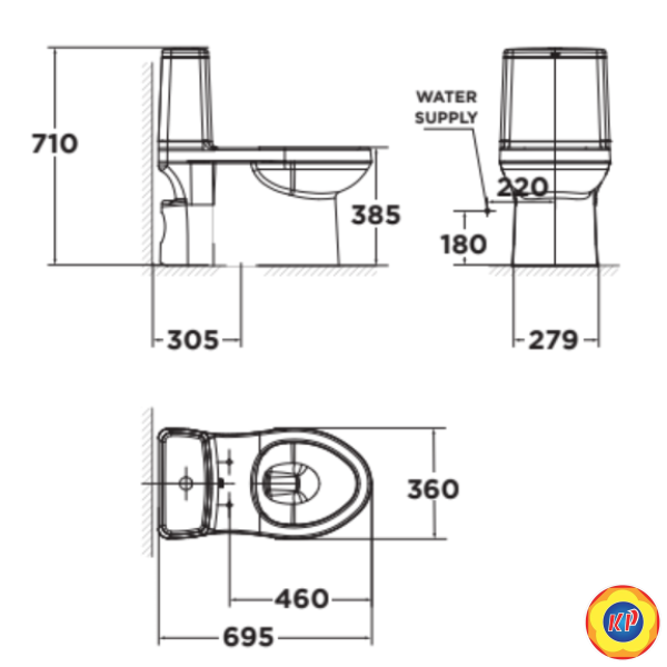Bồn Cầu 1 Khối American Standard VF-1858SW Nắp Rửa Cơ Dòng Cozy