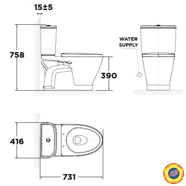 Bồn Cầu 2 Khối American Standard VF-2162 Loven