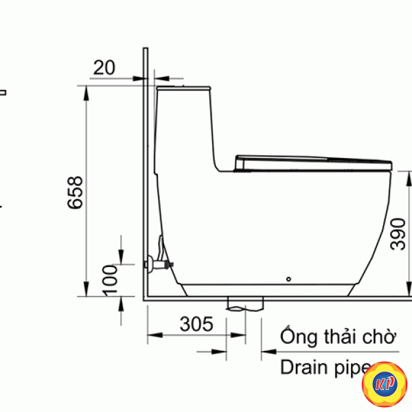 Bồn Cầu INAX AC-1052VN (AC1052VN) 1 Khối Nắp Êm Aqua Ceramic