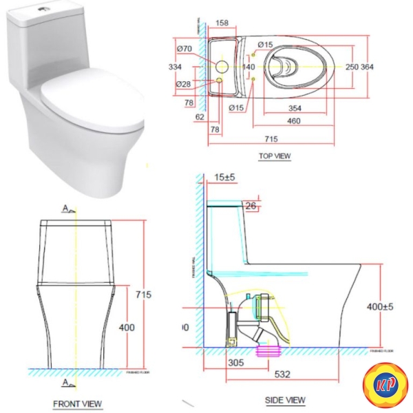 Bồn Cầu Nắp Rửa Cơ American Standard VF-2530S Dòng Flexio