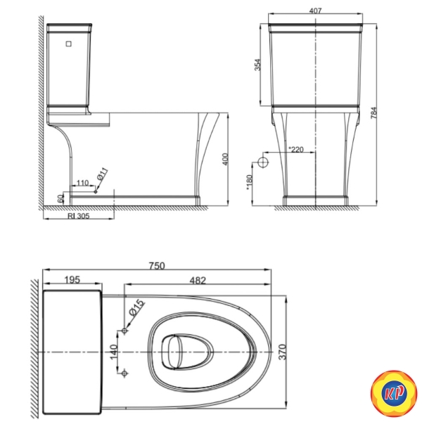 Bồn Cầu Xả Gạt American Standard VF-2781 Dòng KASTELLO