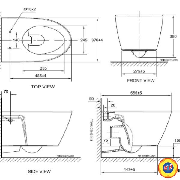 Bồn Cầu Treo Tường American Standard VF-3119 nắp CTSS1808-1M