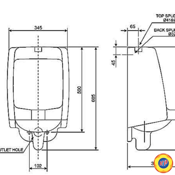 Bồn Tiểu Nam Treo Tường American Standard VF-6401 Mini Washbrook