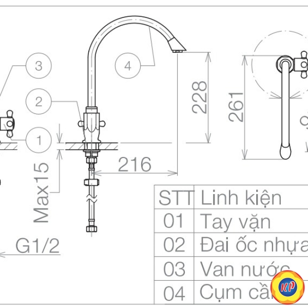 Vòi Bếp Viglacera VG707 Lạnh