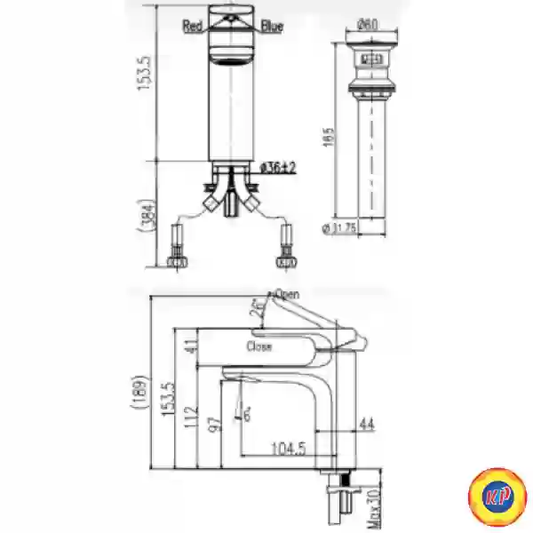 Vòi Chậu Lavabo Inax LFV-632S-2 (LFV632S2) Nóng Lạnh