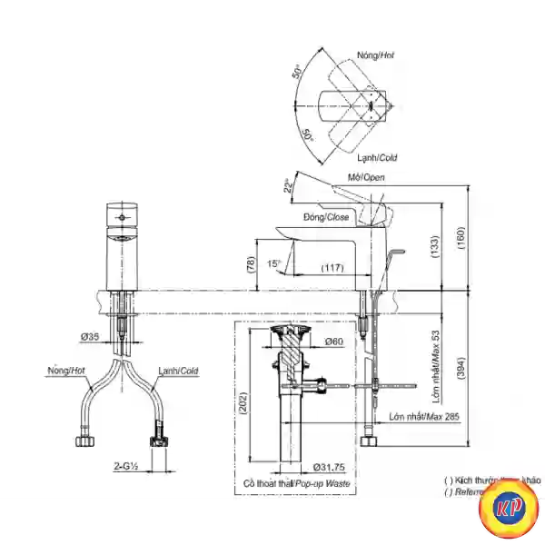 Vòi Lavabo TOTO TLG02301V Nóng Lạnh