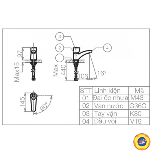 Vòi Lavabo Viglacera VG106 Lạnh