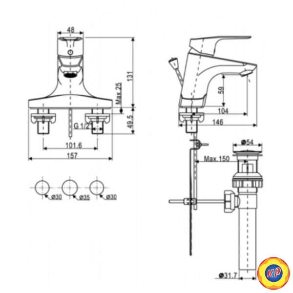 Vòi Lavabo American Standard WF-0302 Cygnet Nóng Lạnh
