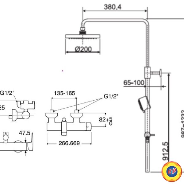 Sen Cây Phun Mưa American Standard WF-0572/D20S