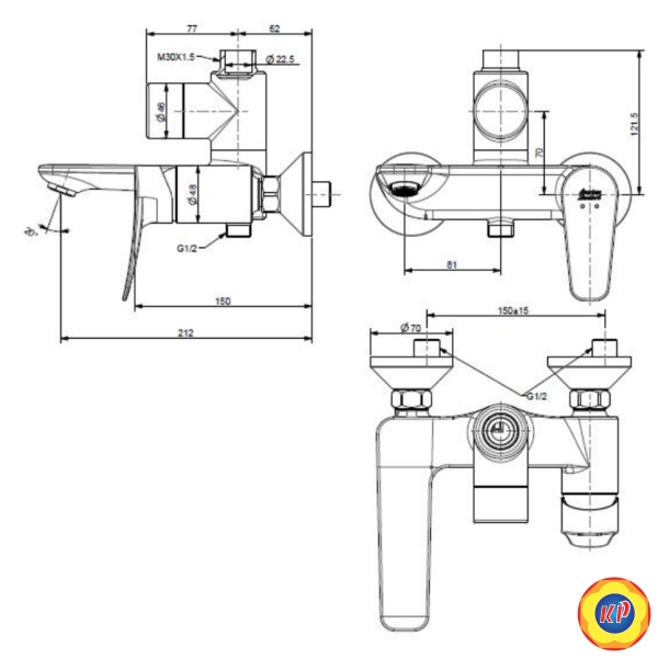 Sen Cây Phun Mưa American Standard WF-0972/A-6110.978.903 nóng lạnh