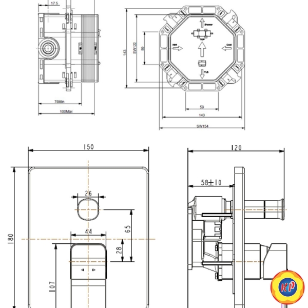 Sen Tắm Âm Tường American Standard WF-1321 Acacia