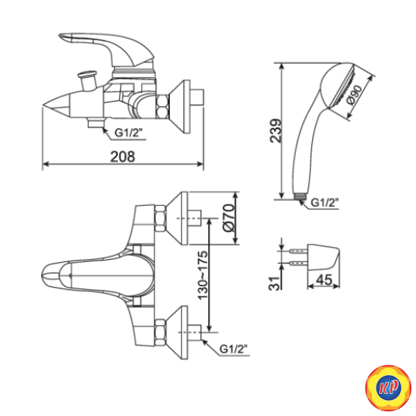Vòi Sen American Standard WF-1511 Saga Nóng Lạnh