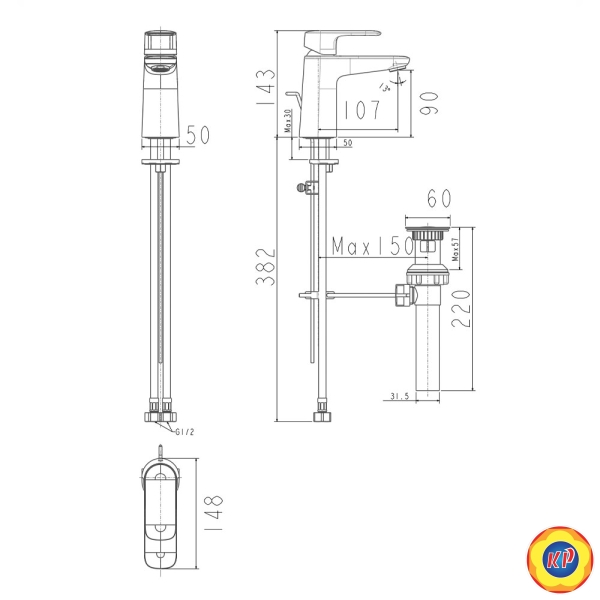 Vòi Lavabo American Standard WF-1M01 Loven Nóng Lạnh
