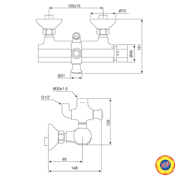 Củ sen nóng lạnh American Standard WF-2772 Acacia