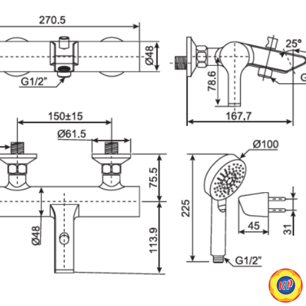 Vòi Sen American Standard WF-3911 Active Nóng Lạnh