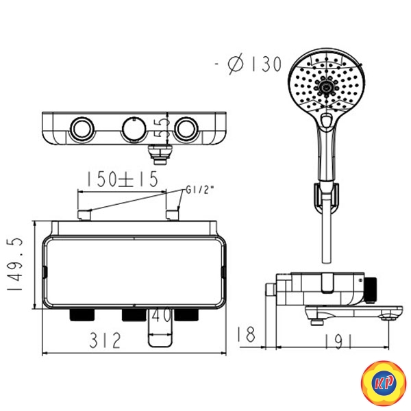 Sen Tắm Nhiệt Độ American Standard WF-4954 EasySET