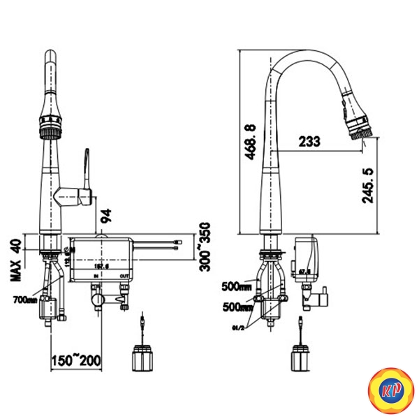 Vòi Rửa Chén Cảm Ứng American Standard WF-5644 Rút Dây