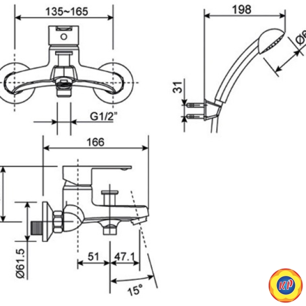 Vòi Sen American Standard WF-6511 Seva Nóng Lạnh