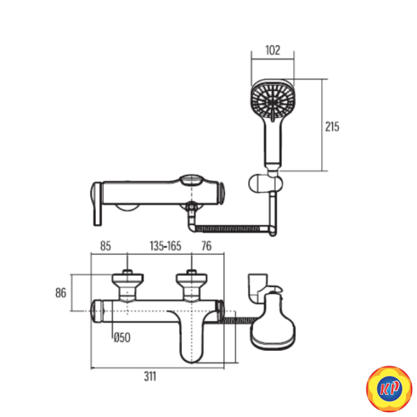 Vòi Sen American Standard WF-6811 IDS Nóng Lạnh