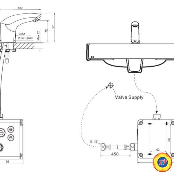 Vòi Lavabo American Standard WF-8601 Entry DC Cảm Ứng Pin