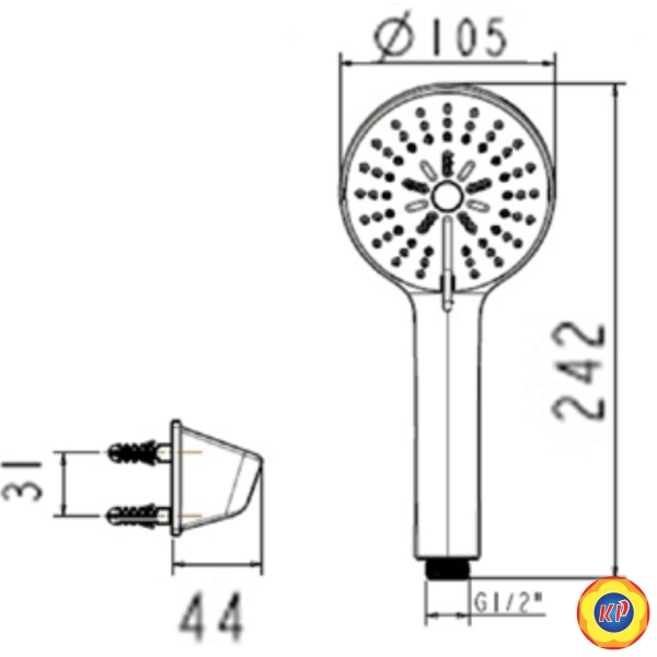 Vòi Sen American Standard WF-0715W + WF-B211H Neo Modern