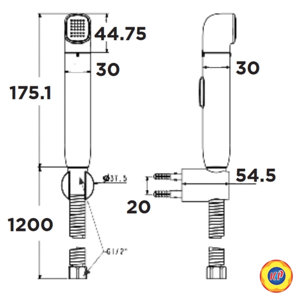 Vòi Xịt Màu Crom American Standard WF-TS28CW