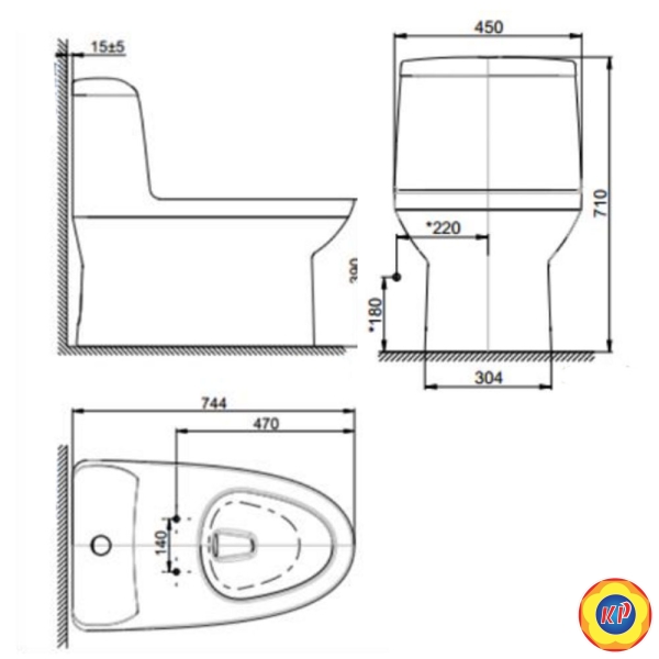 Bồn Cầu 1 Khối American Standard WP-1830 Dòng Milano