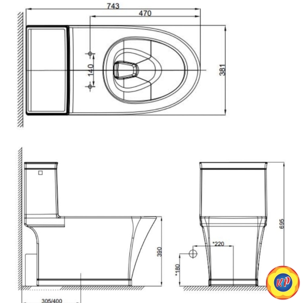 Bồn Cầu Xả Gạt American Standard WP-2025 Dòng Kastello